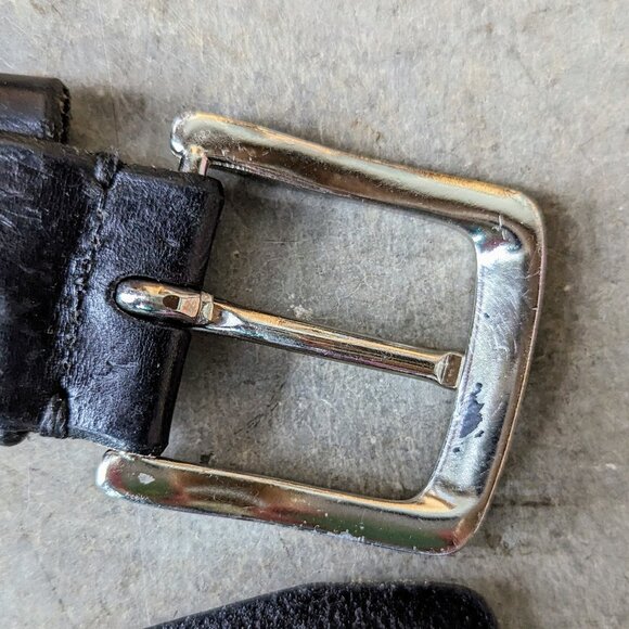 Fossil Black Genuine Leather Silver Buckle Belt size 40 - Picture 6 of 10
